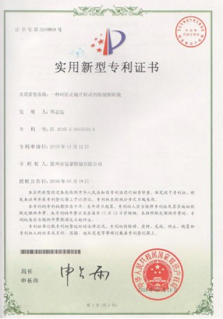 一种可防止镜片转动的细镜框眼镜